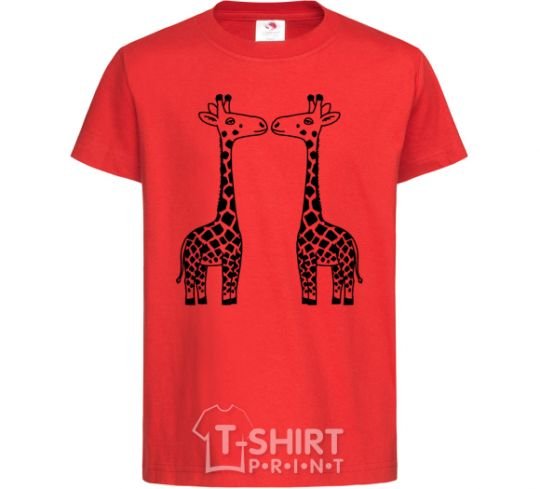 Kids T-shirt Giraffes red фото