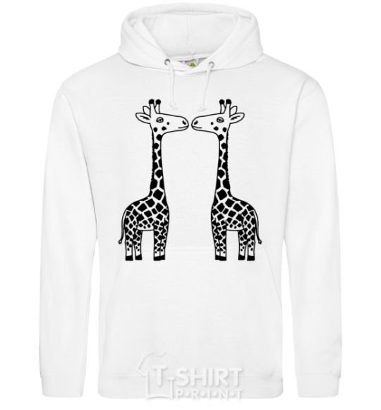 Men`s hoodie Giraffes White фото