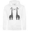 Men`s hoodie Giraffes White фото