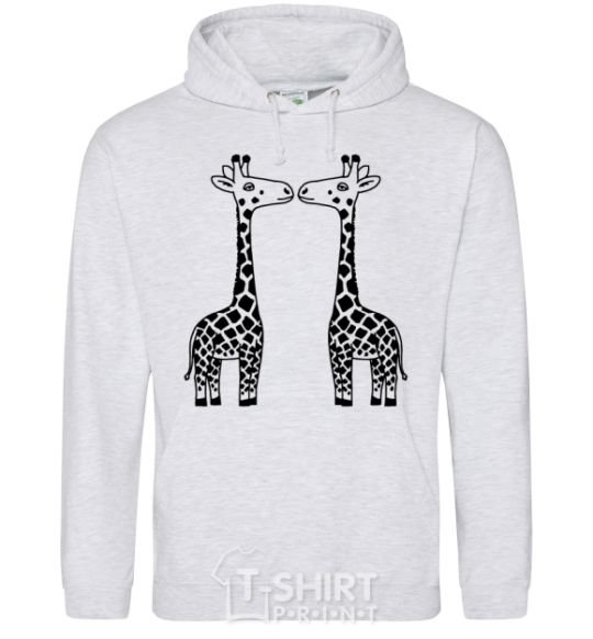 Men`s hoodie Giraffes sport-grey фото