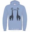 Men`s hoodie Giraffes sky-blue фото