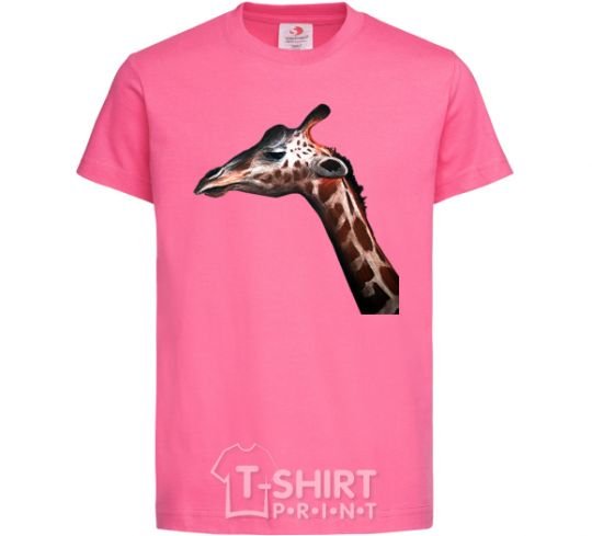 Детская футболка Pastel giraffe Ярко-розовый фото