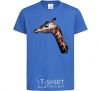 Kids T-shirt Pastel giraffe royal-blue фото