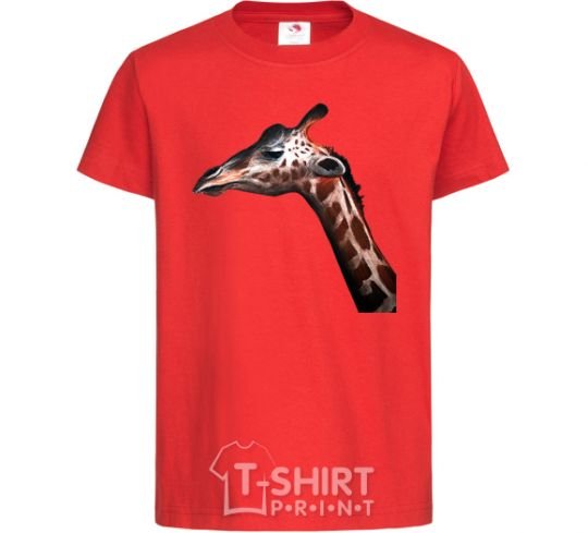 Kids T-shirt Pastel giraffe red фото