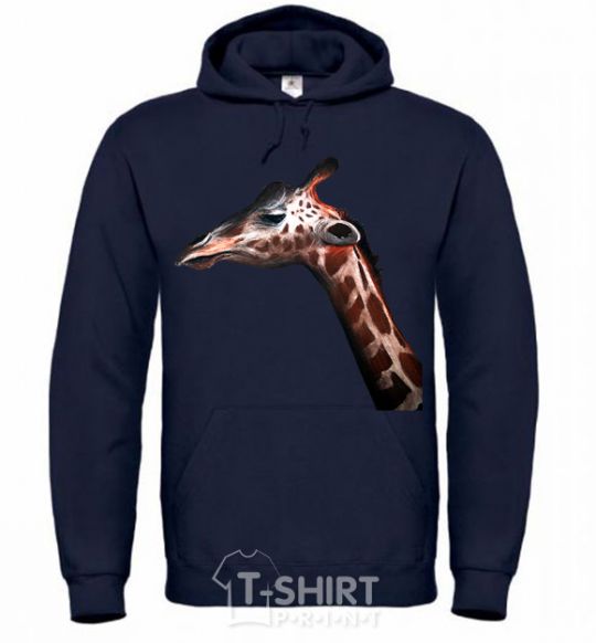Men`s hoodie Pastel giraffe navy-blue фото