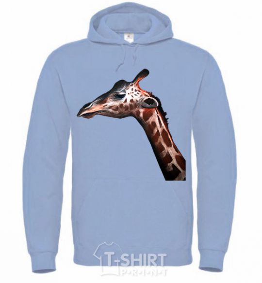 Men`s hoodie Pastel giraffe sky-blue фото