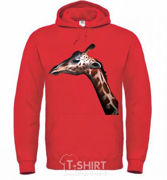 Men`s hoodie Pastel giraffe bright-red фото