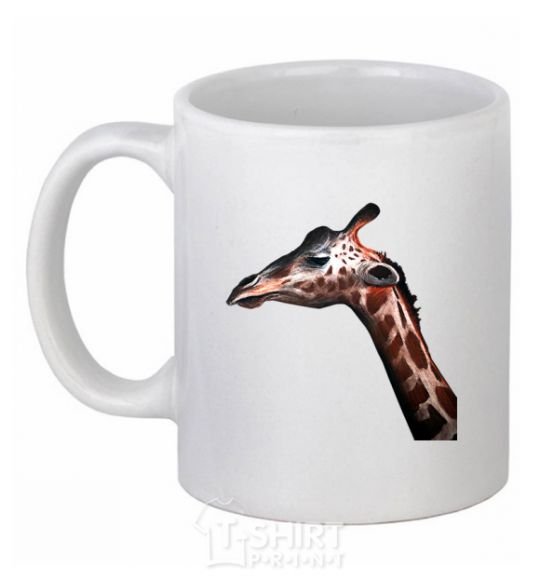 Чашка керамическая Pastel giraffe Белый фото