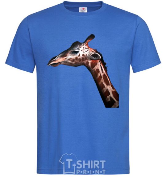 Мужская футболка Pastel giraffe Ярко-синий фото