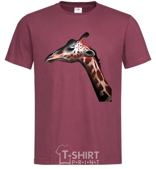 Мужская футболка Pastel giraffe Бордовый фото