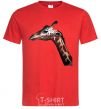 Мужская футболка Pastel giraffe Красный фото