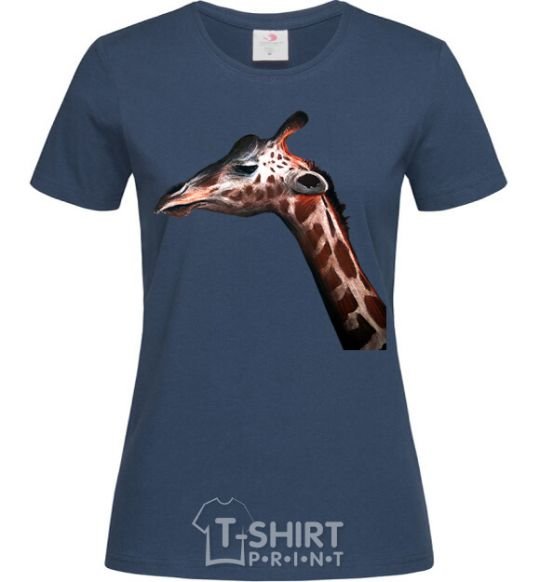 Женская футболка Pastel giraffe Темно-синий фото