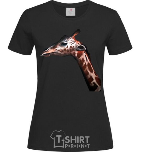 Женская футболка Pastel giraffe Черный фото