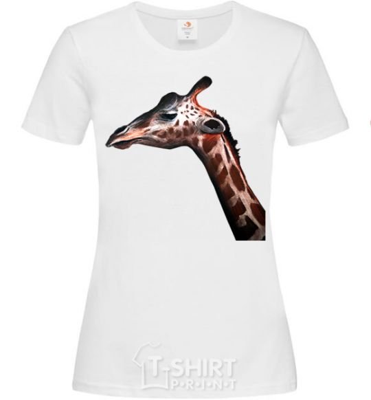 Женская футболка Pastel giraffe Белый фото
