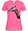 Женская футболка Pastel giraffe Ярко-розовый фото