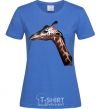 Женская футболка Pastel giraffe Ярко-синий фото