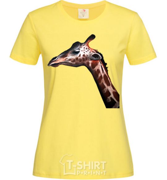 Женская футболка Pastel giraffe Лимонный фото