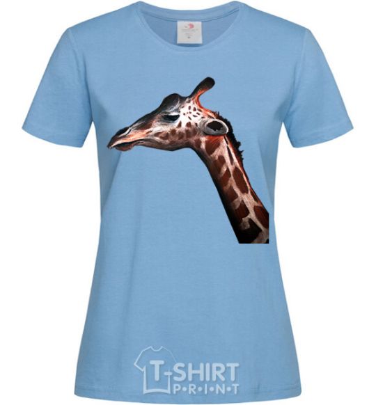 Женская футболка Pastel giraffe Голубой фото