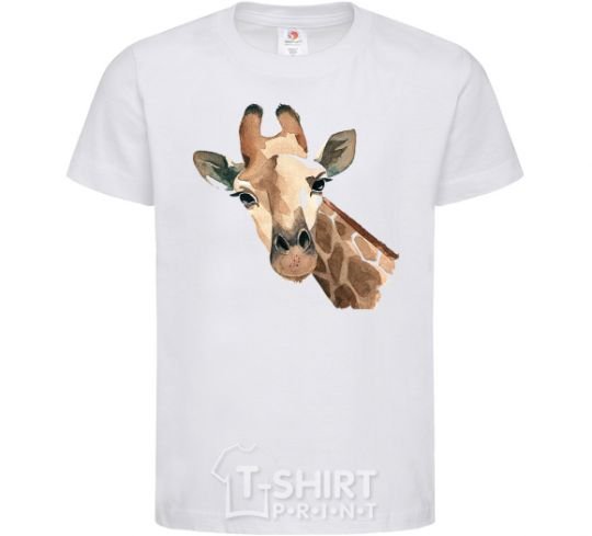 Kids T-shirt Giraffe watercolor White фото