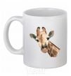Ceramic mug Giraffe watercolor White фото