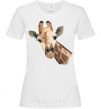 Women's T-shirt Giraffe watercolor White фото