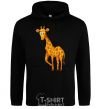 Men`s hoodie The giraffe smiles black фото