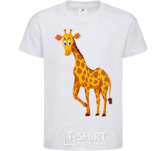 Kids T-shirt The giraffe smiles White фото