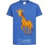 Kids T-shirt The giraffe smiles royal-blue фото