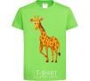 Kids T-shirt The giraffe smiles orchid-green фото