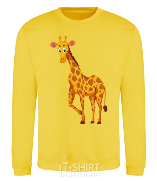 Sweatshirt The giraffe smiles yellow фото