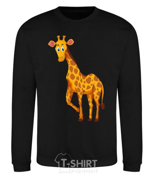 Sweatshirt The giraffe smiles black фото