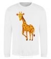 Sweatshirt The giraffe smiles White фото