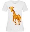 Women's T-shirt The giraffe smiles White фото