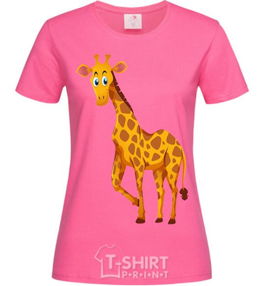 Women's T-shirt The giraffe smiles heliconia фото