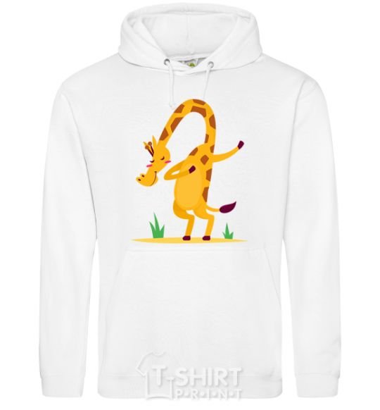 Men`s hoodie Polite giraffe White фото