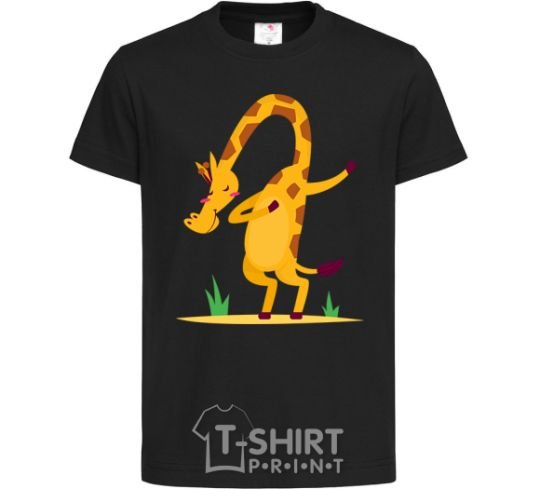 Детская футболка Вежливый жираф Черный фото