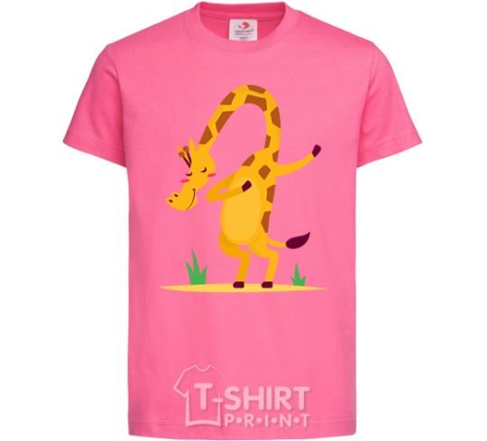Детская футболка Вежливый жираф Ярко-розовый фото