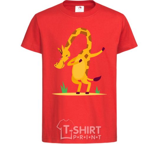Kids T-shirt Polite giraffe red фото