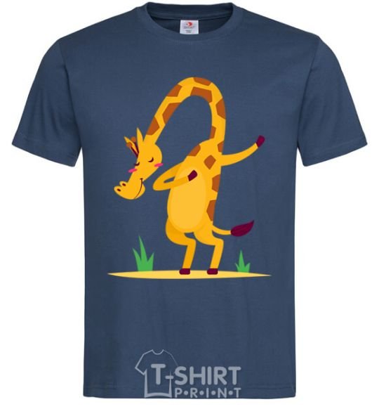 Мужская футболка Вежливый жираф Темно-синий фото