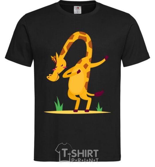 Мужская футболка Вежливый жираф Черный фото