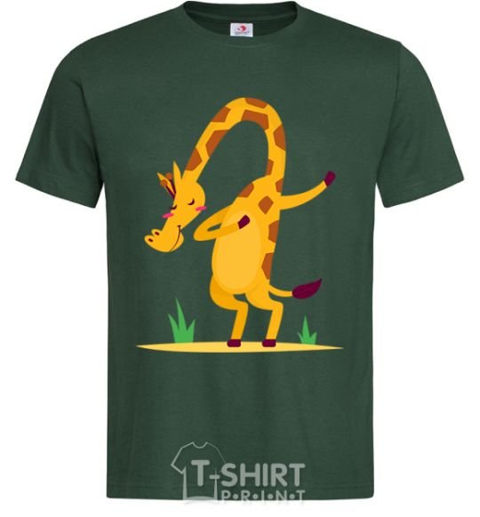 Мужская футболка Вежливый жираф Темно-зеленый фото