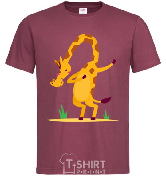 Мужская футболка Вежливый жираф Бордовый фото