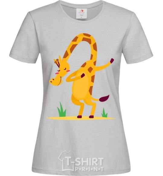 Женская футболка Вежливый жираф Серый фото