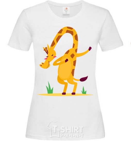 Women's T-shirt Polite giraffe White фото