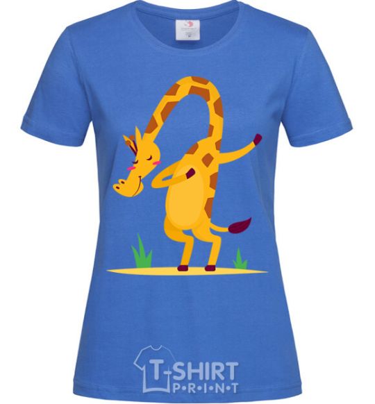 Women's T-shirt Polite giraffe royal-blue фото