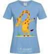 Women's T-shirt Polite giraffe sky-blue фото