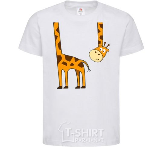 Kids T-shirt The giraffe hovered White фото