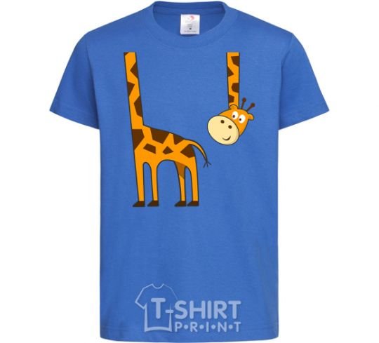 Kids T-shirt The giraffe hovered royal-blue фото