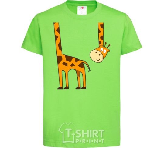 Kids T-shirt The giraffe hovered orchid-green фото