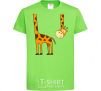 Детская футболка Жираф завис Лаймовый фото